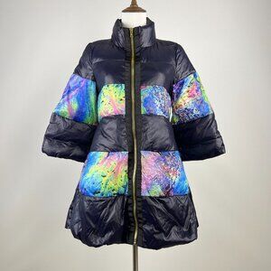 NWOT MSGM Women's Down Puffer Jacket Size L Three-Quarter Sleeve